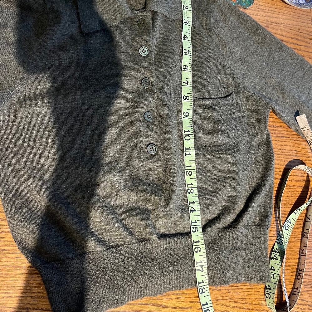 Doen cashmere sweater Eloi hemlock xs extra small polo pullover henley gray luxe - Picture 7 of 11